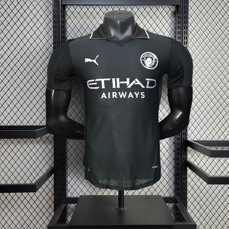 Authentic Manchester City Away Black Jersey 25 26 Season (S)